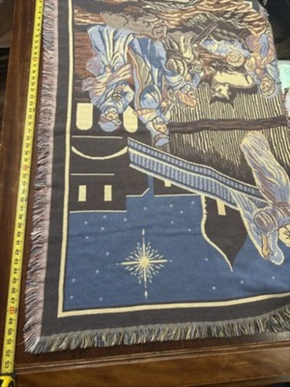 Vintage Goodwin Weaver’s Nativity Scene Tapestry/Throw Blanket 52 X 60 Cotton